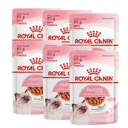 Ração Úmida Sachê Feline Kitten Wet para Gatos Filhotes com até 12 meses da  Royal Canin - 85 g