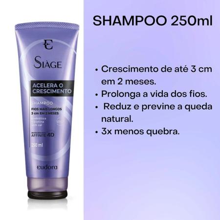 Imagem de Combo Acelera o Crescimento Siàge Eudora Shampoo+Condicionador Tratamento Antiquebra Antiqueda