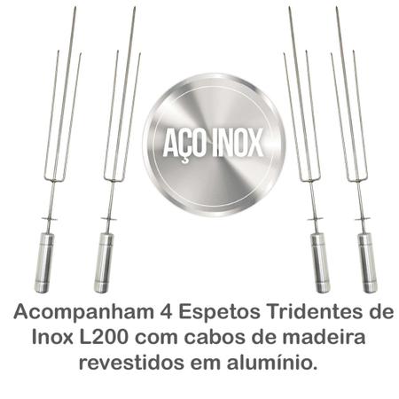 Combo Brasa Grill Tradicional Gira 4 Espetos Churrasqueira Giratória Bi Volts Imagem de Combo Brasa Grill Tradicional Gira 4 Espetos Churrasqueira Giratória Bi Volts