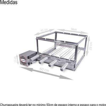 Combo Brasa Grill Tradicional Gira 4 Espetos Churrasqueira Giratória Bi Volts Imagem de Combo Brasa Grill Tradicional Gira 4 Espetos Churrasqueira Giratória Bi Volts