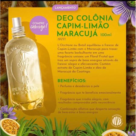 Imagem de Combo Capim Maracujá Fragrância E Sabonete Líquido L'Occitane Au Brésil Fragrância Feminina Presente