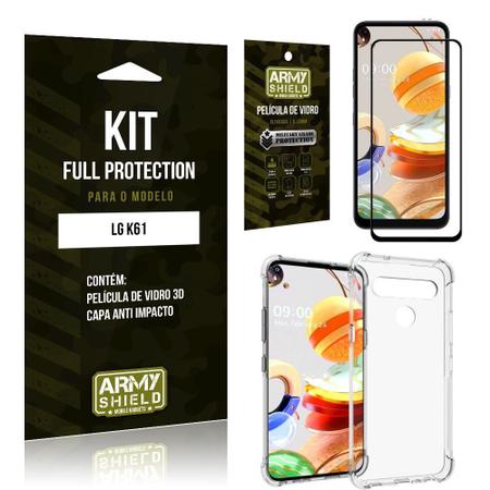 Imagem de Combo Full Protection LG K61 Película de Vidro 3D + Capa Anti Impacto - Armyshield