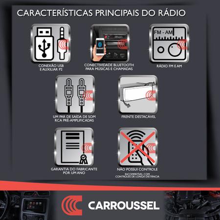 Imagem de Combo Kit Auto Radio Som Aparelho Automotivo Usb Pioneer +4 Falantes Dianteiros e Traseiros Tampão