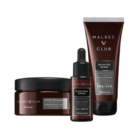 Combo Malbec Club Barba Creme para Barbear Balm P s Barba