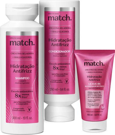 Imagem de Combo Match Hidratação Antifrizz: Shampoo 300ml + Condicionador 280ml + Leave-In 150ml