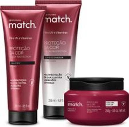 Imagem de Combo Match. Proteção da Cor: Shampoo 250ml + Máscara Capilar 250g + Condicionador 250ml