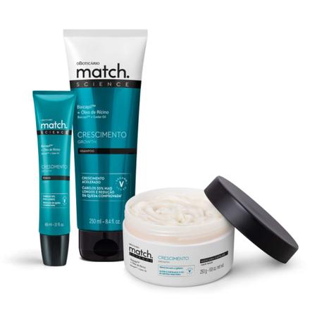 Imagem de Combo Match Science Crescimento: Shampoo 250ml + Máscara Capilar 250g + Tônico 65ml