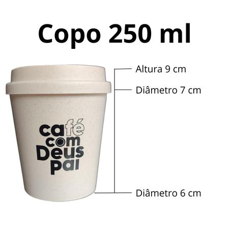 Imagem de Combo Mini copo café com Deus pai 250 ml Kit com 2 copos