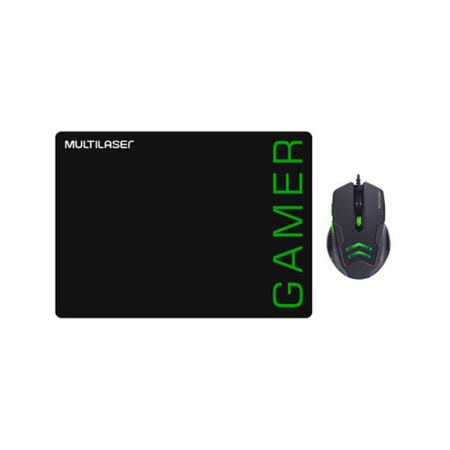 Imagem de Combo Mouse 3200Dpi E Mousepad Gamer Verde Mo273