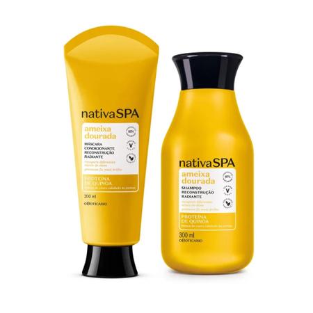 Imagem de Combo Nativa SPA Ameixa Dourada: Shampoo 300ml + Máscara Condicionante 200ml