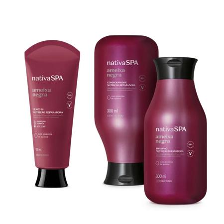 Imagem de Combo Nativa SPA Ameixa Negra: Shampoo 300ml + Condicionador 300ml + Creme Para Pentear 150ml