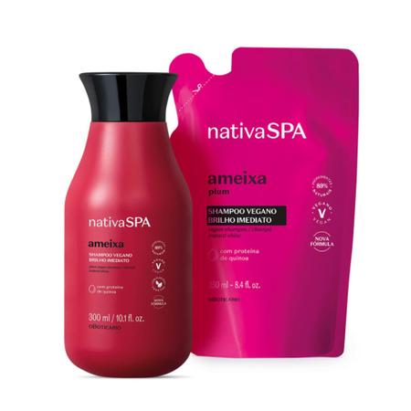 Imagem de Combo Nativa SPA Ameixa: Shampoo 300ml + Refil 250ml