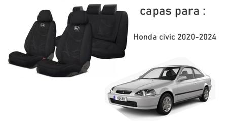 Imagem de Combo Personalizado Tecido Capas Estofado Assentos Civic 95-99 + Volante + Chaveiro