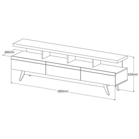 Imagem de Combo Rack para Sala Vivare Wood 1.8 e Buffet Wind 3 Portas