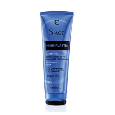 Imagem de Combo Siàge Hair Plastia Shampoo + Máscara Capilar + Condicionador Cabelos Hidratação Hialurônico