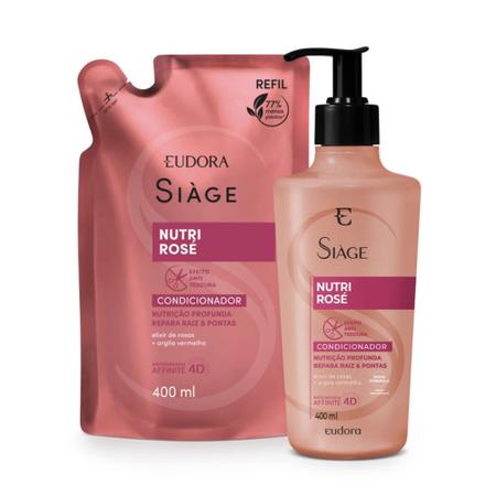 Imagem de Combo Siàge Nutri Rose: Shampoo 400ml + Refil 400ml