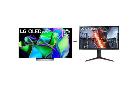 Imagem de Combo Smart TV LG 55" OLED evo C3 4K + Monitor Gamer 27" LG UltraGear