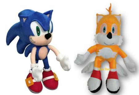 Boneco Pelucia Sonic Tails 45cm Antialergico Ouriço Raposa