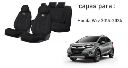 Imagem de Combo Tecido Personalizado Capas Assentos Estofado Honda WRV 15-24 + Volante + Chaveiro