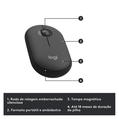 Imagem de Combo Teclado e Mouse sem fio Logitech MK470 com Design Slim, Digitação e Clique Silencioso, Mouse Ambidestro e Pilhas Inclusas - 920-009268