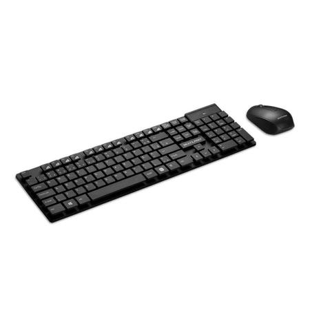 Teclado y Mouse inalámbrico Kit Multilaser Wireless Black USB