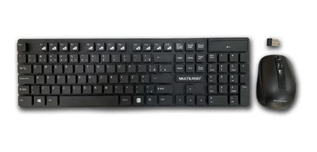 Imagem de combo teclado e mouse sem fio plug play slim multilaser tc251 abnt2 ptbr lan house pc windows barato