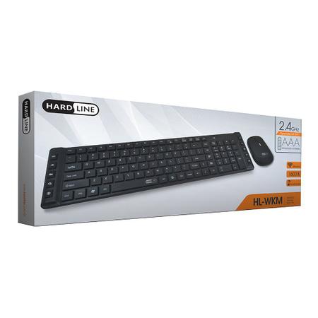 Imagem de Combo Teclado e Mouse Wireless Hardline HL-WKM