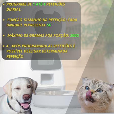 Imagem de Comedouro Alimentador Automático Programável Pet Gato Dogs Excelente