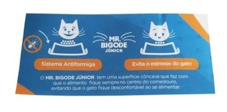 Imagem de Comedouro Ergonômico Para Gatos Mr Bigode 250 Ml  Azul