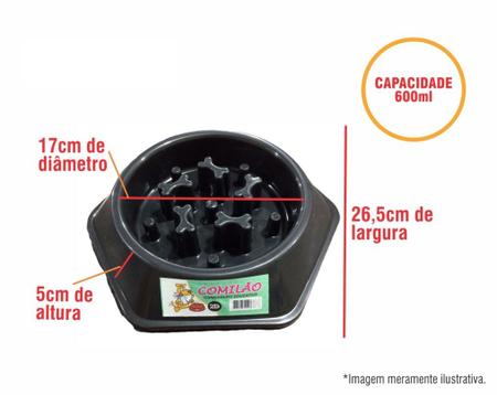 Comedouro Lento Educativo Interativo 600ml Cães e Gatos Pet Games