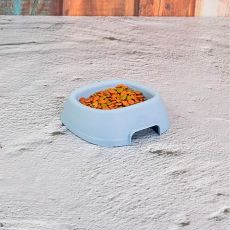 Imagem de Comedouro pequeno bebedouro água pote porta petisco ração para pet cães cachorro vasilha gato azul