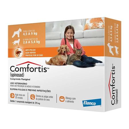 Comfortis 270mg 4,5 a 9kg - Elanco - Antipulga e Carrapaticida