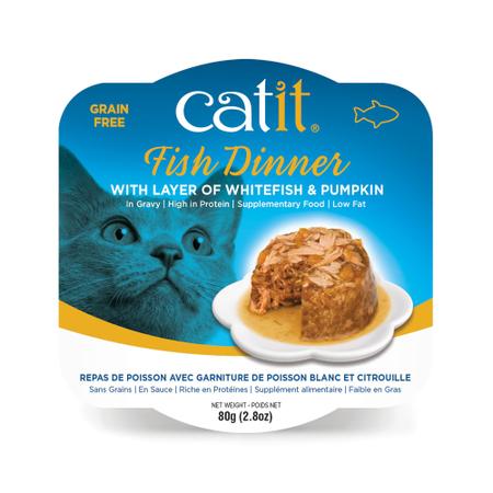 Imagem de Comida úmida para gatos Catit Fish Dinner Whitefish & Pumpkin 85g