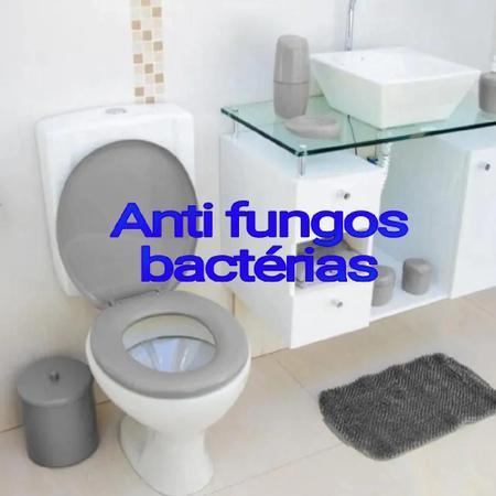 Imagem de como limpar vaso sanitário encardido tampa de vaso anatômico macio universal cinza escuro