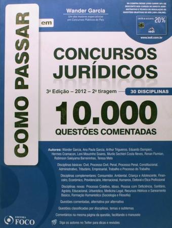 Imagem de Como Passar em Concursos Jurídicos: 10.000 Questões Comentadas - 30 Disciplinas