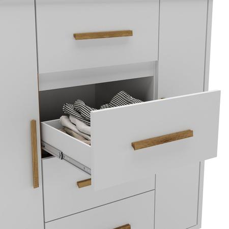 Imagem de Cômoda 2 Portas 4 Gavetas Branco Fosco Kyra Branco