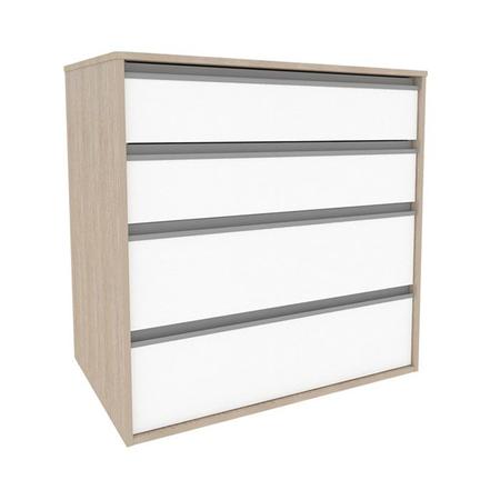 Comoda 4 Gavetas CO19 Noce Branco NOVAM - Nova Mobile Imagem de Comoda 4 Gavetas CO19 Noce Branco NOVAM