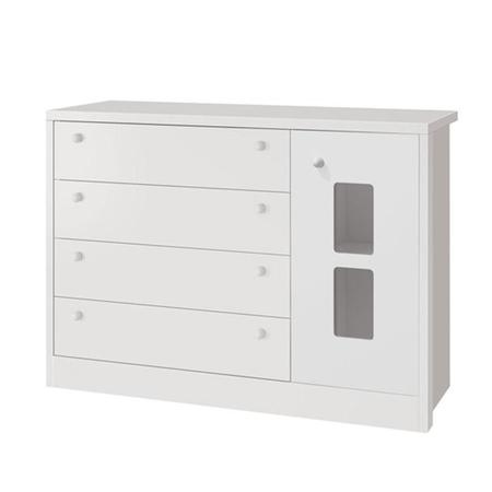Cômoda Infantil Joãozinho Branco Brilho Reller Imagem de Cômoda Infantil Joãozinho Branco Brilho Reller