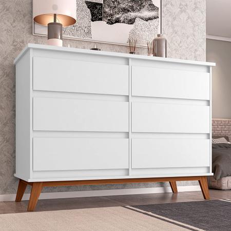 Imagem de Cômoda para Quarto Londres com 6 Gavetas - Branco