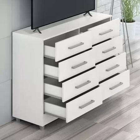 Cômoda Raissa 8 Gavetas - Quarta Divisão Imagem de Cômoda Raissa 8 Gavetas - Quarta Divisão