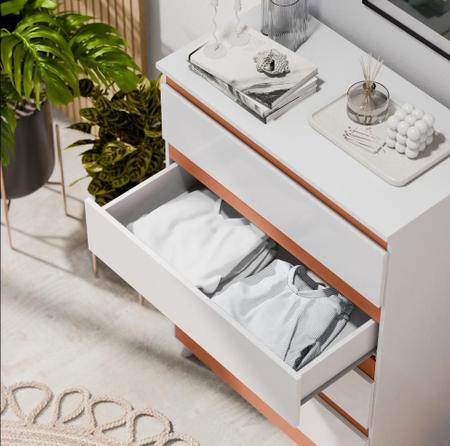 Imagem de Cômoda Rio Organizadora De Roupa Com 4 Gavetas Compacta Multiuso Para Quarto