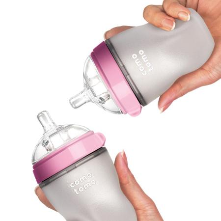 Imagem de Comotomo Baby Bottle, Pink, 8 Onças (2 Conde)