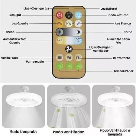 Imagem de Compacto e Potente: Lâmpada de Ventilador de Teto LED Ajustável Pequena E27 30W