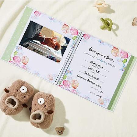 Imagem de Complete 100 Páginas Primeiros 5 Anos Livro de Memória do Bebê e Livro do Marco do Bebê, Fácil de Preencher Diário do Bebê Da Gravidez aos 5 Anos, Álbum do Bebê de Capa Dura e Livro de Memória, 9,3 "x 9,3", Forest Bears
