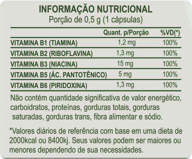Imagem de Complexo B Suplemento Alimentar 100% Pura Natural Vitaminas B1 B2 B3 B5 B6 Natunectar 60 Capsulas