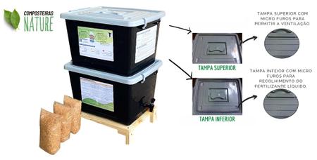 Imagem de Composteira Doméstica Minhocário 60l Jardim Ar livre