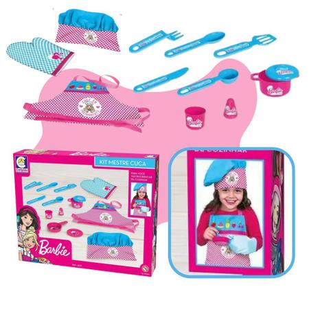 Kit Barbie Cozinha Mestre Cuca Luva + Touca + Avental Jogo - Cotiplás -  Cozinha Infantil / de Brinquedo - Magazine Luiza