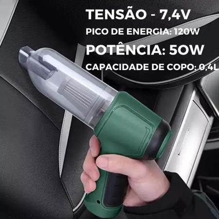 Imagem de Compre com Confiança: Mini Aspirador de Pó Portátil 3 em 1 Recarregável com NF.