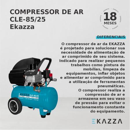 Imagem de Compressor de Ar 50 litros CLE-85/50 2,0 HP Ekazza