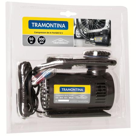 Imagem de Compressor de ar portátil para carros 300 psi 50 W 12 V - Tramontina